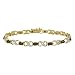 18k Gold Overlay Sterling Silver Genuine Garnet X/O Bracelet w/ Diamond-Accent, 7.25"