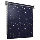 Rollo Kinder-Seitenzugrollo blickdicht, Motive Rollo Deko / Kettenzugrollo Verdunkelungsrollo / Rollo für Fenster / 140 x 175cm / Sterne