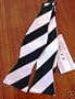 Bow Tie Mens Black/White College Stripe Silk NEW