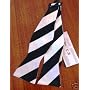 Bow Tie Mens Black/White College Stripe Silk NEW