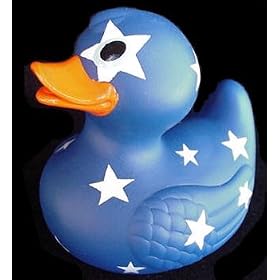 Blue Star Patriotic Rubber Duck