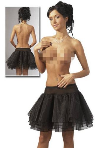 Petticoat Tüll Mini-Rock vierlagig schwarz
