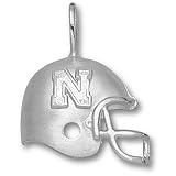 University of Nebraska N Helmet Pendant (Silver)