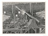 At the Circus Busch a Human Cannonball is Seemingly Shot from a Gun Stretched Canvas Poster Print