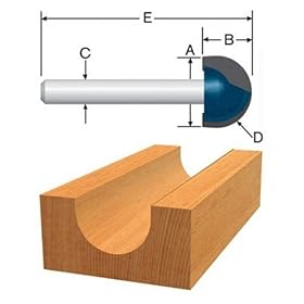 BOSCH 85444M 1 4-Inch Diameter 3 8-Inch Cut Carbide Tipped Core Box Cutter Router Bit 1... by Bosch
