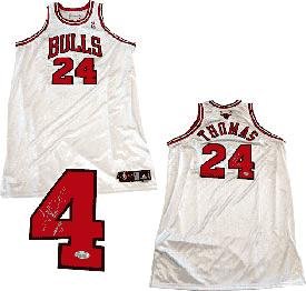 Tyrus Thomas Autographed Game Used 2007 Chicago Bulls Authentic White Jersey - Autographed NBA Jerseys