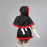 TOMSUIT Red Shawl Apron Maid Cosplay Halloween Costume Dress, L, Red