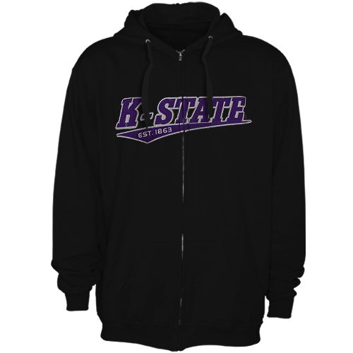 NCAA Kansas State Wildcats Arch & Logo Full Zip Hoodie - Black (Small) Amazon.com