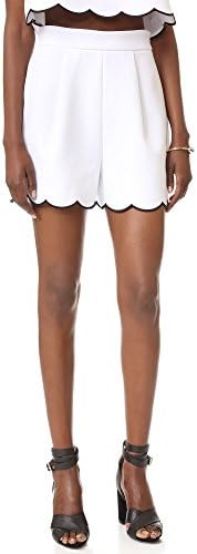 KENDALL + KYLIE Women's Scallop Shorts, Bright White/Black, X-Small
