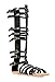 StyleUpGirl Monica-1 Knee High Gladiator Sandals Marcelino Black Brown Knee