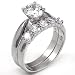 Sterling Silver Cubic Zirconia Wedding Ring Set - size 5