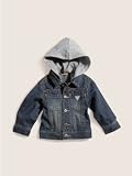 GUESS Kids Boys Denim Jacket with Knit Hood