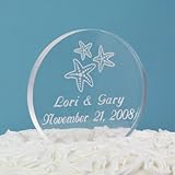 IMAGE OF Wedding Favors Beach Wedding Acrylic Round Cake Topper