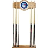 NHL New York Rangers 2 piece Wood and Mirror Wall Cue Rack