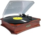 Pyle Home PVNTT5UR Retro Style Vinyl Turntable with USB-To-PC Recording (Mahogany)