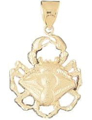 Dazzlers Solid 14 karats Gold Crab Charm Pendant available in three colors from jewelsberry (weights: 12.7 grams only)