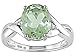 10K White Gold .01 ctw Diamond and Green Amethyst title=