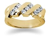 0.72 ctw. Men's Round Diamond Wedding Band in 14K Yellow Gold