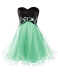 A-line Short Applique Lace  Tulle Homecoming Dress/Prom Dress  With Ruffles