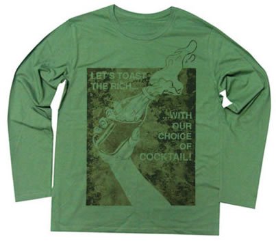 プリントがカッコイイ！ 過激なメッセージが男心をくすぐる激しく加工がかかったプリント ロングスリーブ Tシャツ Cocktail