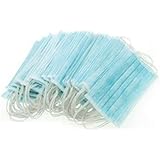 ieasysexy Disposable Blue Surgical Dust Filter Mouth Cover Beauty Nail Salon Face Mask - 3 Ply With Ear Loops x 50