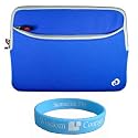 Blue Carrying Sleeve with Extra Dual Pocket for 13.3 inch Acer Aspire Timeline As3810tz-4880 Apple Macbook Mb466ll/a Apple Macbook Mc240ll/a Apple Macbook Air Mc234ll/a Sony Vaio Vgn-sr430j/b