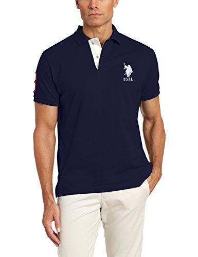 U.S. Polo Assn. Men s Slim Fit Pique Polo, Classic Navy/White, Medium