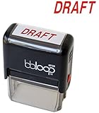 BBloop&reg; Stamp "DRAFT" Self-inking. Rectangular. Laser Engraved. RED