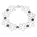 Tressa Sterling Silver Flower with Black Cubic Zirconia Accents Link Bracelet