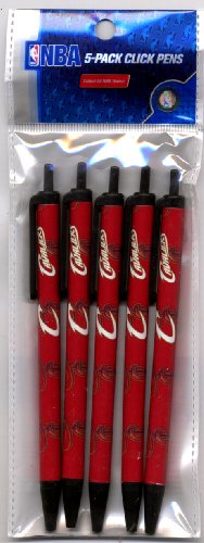 CLEVELAND CAVALIERS NBA LICENSED PACK OF 5 CLICK PENS