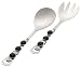 Wild Eye Designs Salad Server Set, Black Glass Beads