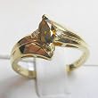 14K Yellow Gold Natural Champagne and White Diamond Ring