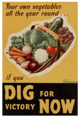 (12x18) Dig for Victory WWII War Propaganda Indoor/Outdoor Plastic Sign