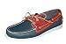 WOW!!! $19 + OCEAN'S BEAUTY BLUE. GENUINE LEATHER NAVY BLUE & RED UPPERS Handsewn Men's AMERICAN True Moc Boat Shoe by AMERICAN SHOE FACTORY U.S.A.