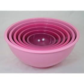 6 PIECE PINK TONAL NESTING BOWL SET