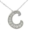 Sterling Silver Initials C CZ Pendant with Link Chain