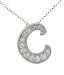 Sterling Silver Initials C CZ Pendant with Link Chain