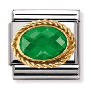 Nomination Composable Damen-Bead Classic Facettierte C. Z. Stahl Gold 18K + Godrone Smarag Preisvergleich