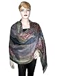 Light Eggplant and Wine Berry Paisley Reversible India Pashmina Shawl 80"x28" Free Shipp