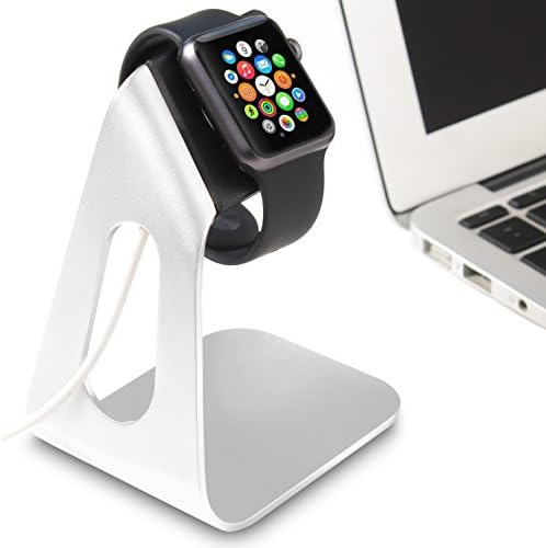 Apple Watch Stand, ORICONN Apple Watch Aluminium Charging Dock/ Station/ Platform iWatch Charging Stand Bracket Docking Station Holder for Apple Watch [38mm and 42mm] - Compatible with Alll Apple Watch Models, Sliver