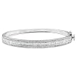 14K White Gold Diamond Bangle Bracelet - 2.50 Ct.