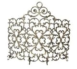 Manor Scroll Cast Iron Scrollwork Fireplace Screen Three Panel With Arch