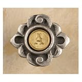 Anne At Home Cabinet Hardware 843 Fountain Initial Knob Knob Black with Chocolate Wash