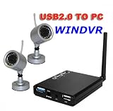 2.4GHz Nightvision USB Wireless DVR Security Surveillance System with 2 High Resolution Indoor/Outdoor Night Vision Surveillance CCTV Cameras