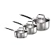 Tefal Jamie Oliver Stainless Steel 3 Piece Set, 16 cm / 18 cm / 20 cm Saucepans with Lids