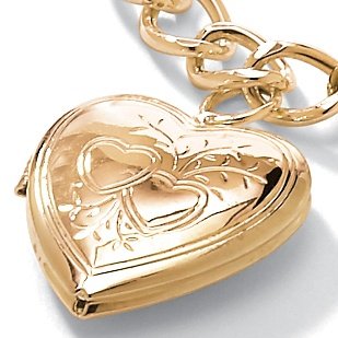 14k Gold-Plated Locket Charm Bracelet 8