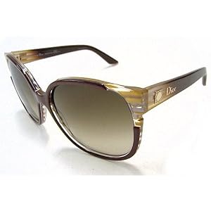 Buy CHRISTIAN DIOR Diorline Sunglasses Striped Brown Gold I5M CC Shades by Christian Dior