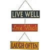 Live Well Love Much Laugh Often Retro Metal Hanging Sign