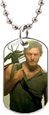 The Walking Dead Daryl Dixon image Design Oval Dog Tag (BIG Size) Silver Color ID Tag necklace Pet Tags - Yigo lago Custom
