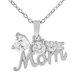 Tressa Sterling Silver Cubic Zirconia Flower Mom Necklace